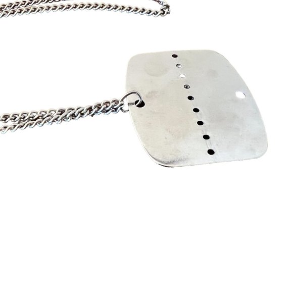 French Army Issued Dog Tag & Chain Unused VTG 1960s Original 14" Chain 1.75" Tag - Picture 12 of 14